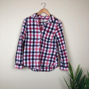 Red, White, and Black Plaid Oxford
